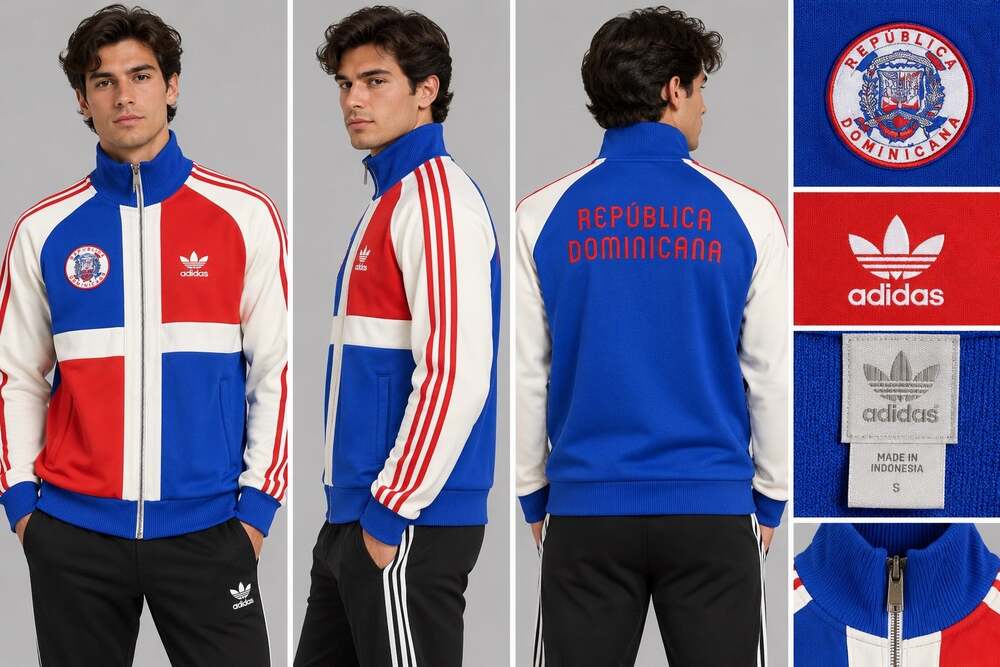 Adidas Originals Dominican Republic Track Jacket Mens S Red Blue White Trefoil